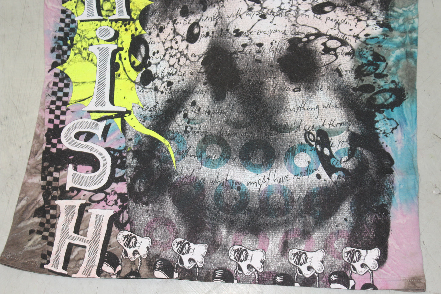 BSC PHISH Mashup print on vintage Hanes Heavyweight tie dye t-shirt (L)