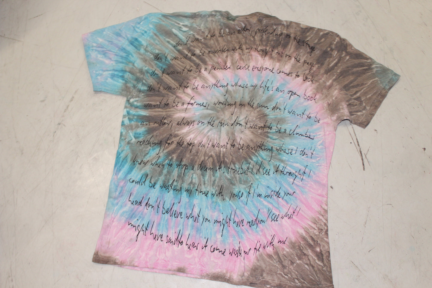 BSC PHISH Mashup print on vintage Hanes Heavyweight tie dye t-shirt (L)