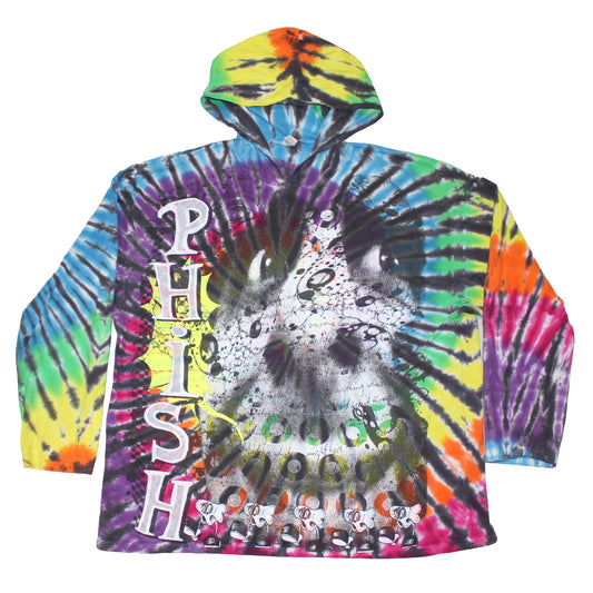 BSC PHISH Mashup print on vintage Dharma tie dye hoodie long sleeve shirt (XL)