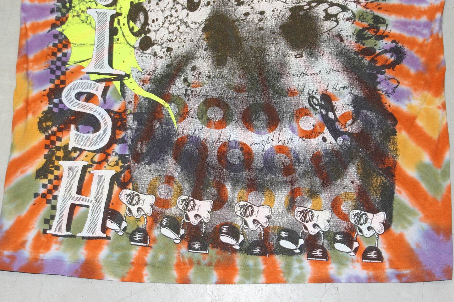 BSC PHISH Mashup print on vintage ALORE single stitch tie dye t-shirt (XXL)