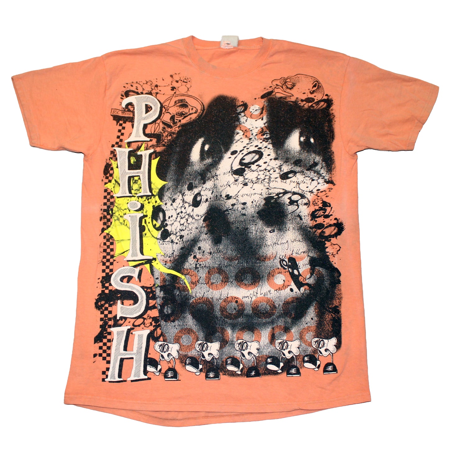 BSC PHISH Mashup print on vintage Delta Orange Cream t-shirt (XL)