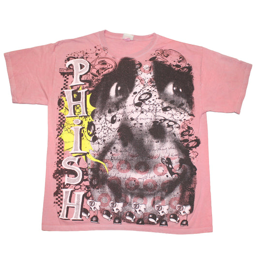BSC PHISH Mashup print on vintage soft KEYA washed Salmon t-shirt (XL)