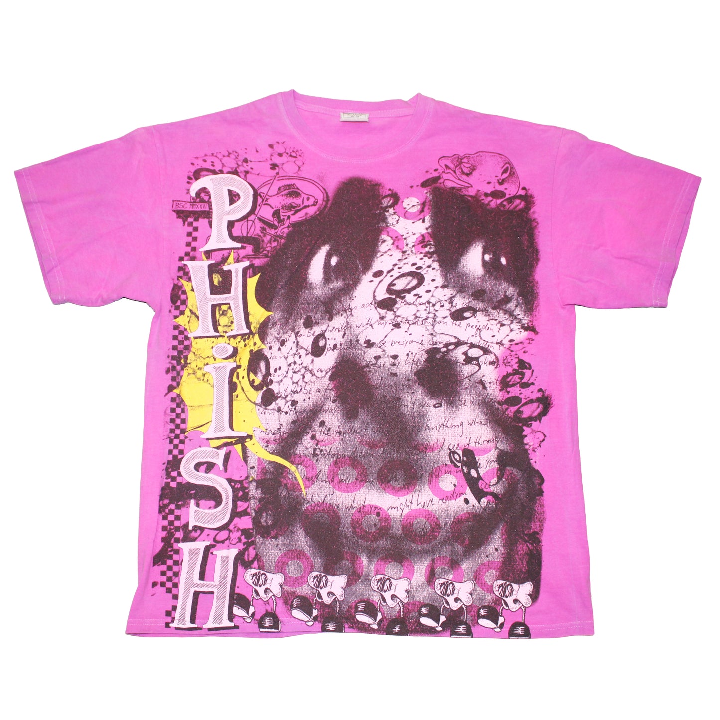 BSC PHISH Mashup print on vintage Pink  t-shirt (XL)