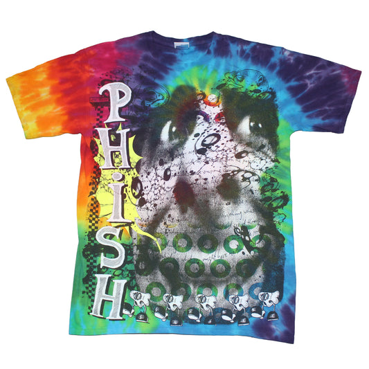 BSC PHISH Mashup print on vintage mid 00's tie dye t-shirt (L)