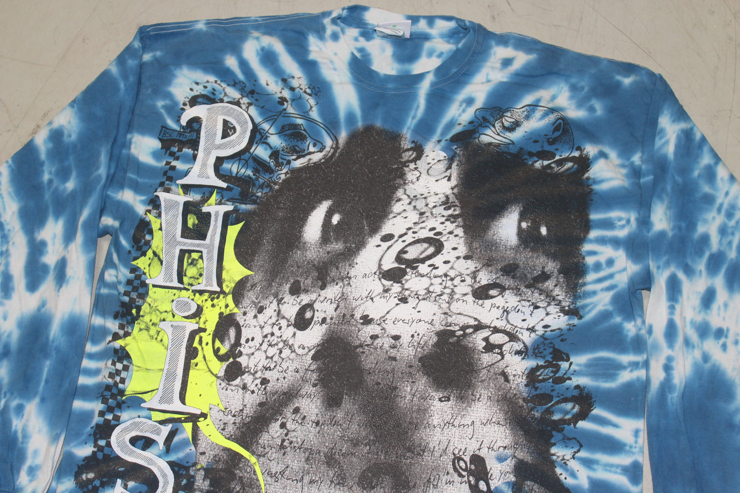 BSC PHISH Mashup print on vintage mid 00's tie dye long sleeve t-shirt (XXL)