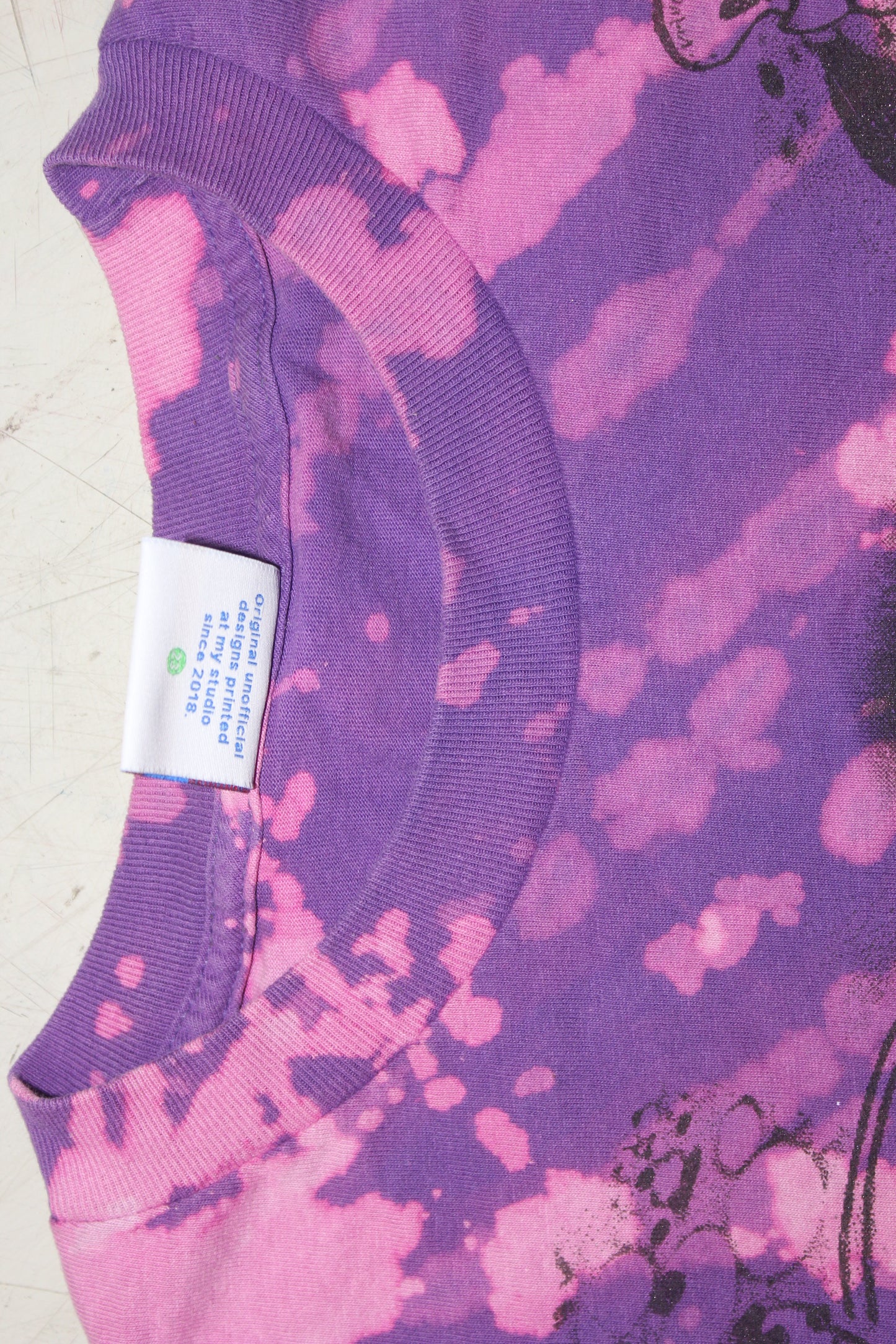 BSC PHISH Mashup print on purple bleach tie dye thrifted t-shirt (XXL)