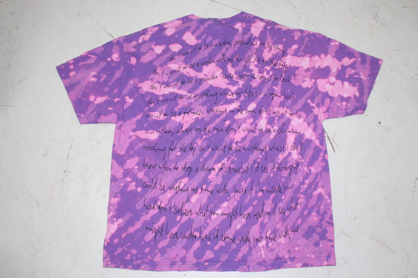 BSC PHISH Mashup print on purple bleach tie dye thrifted t-shirt (XXL)