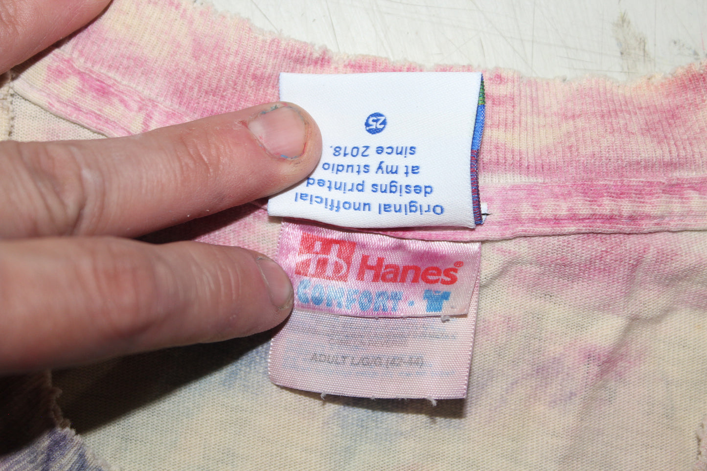 BSC PHISH Mashup print on vintage thin & distressed hanes confort  tie dye t-shirt (L)