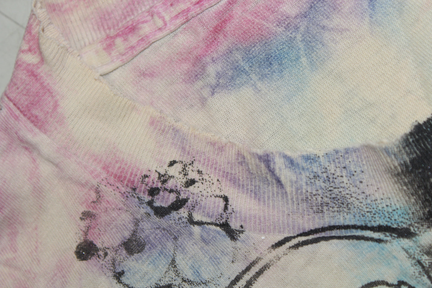 BSC PHISH Mashup print on vintage thin & distressed hanes confort  tie dye t-shirt (L)