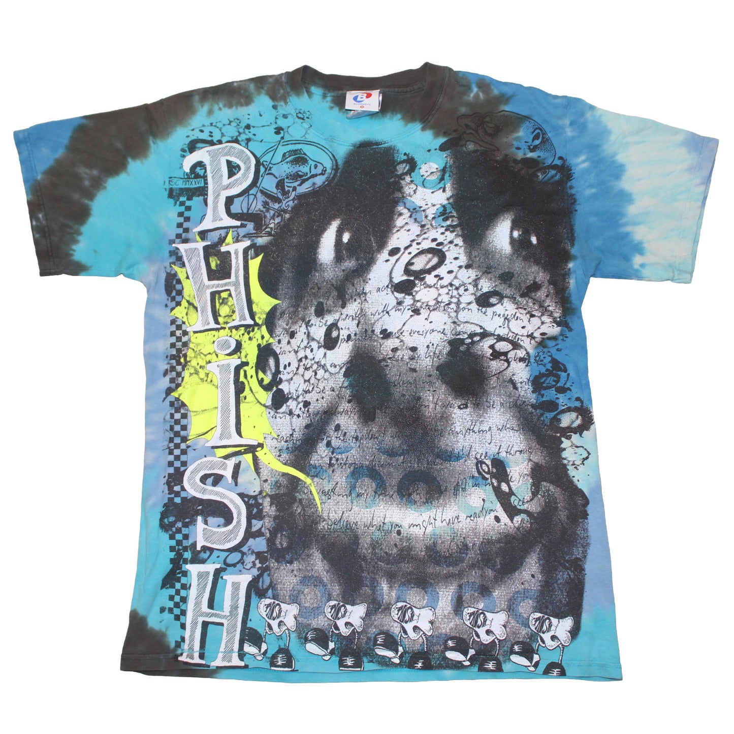 BSC PHISH Mashup print on vintage late 90's tie dye t-shirt (M)