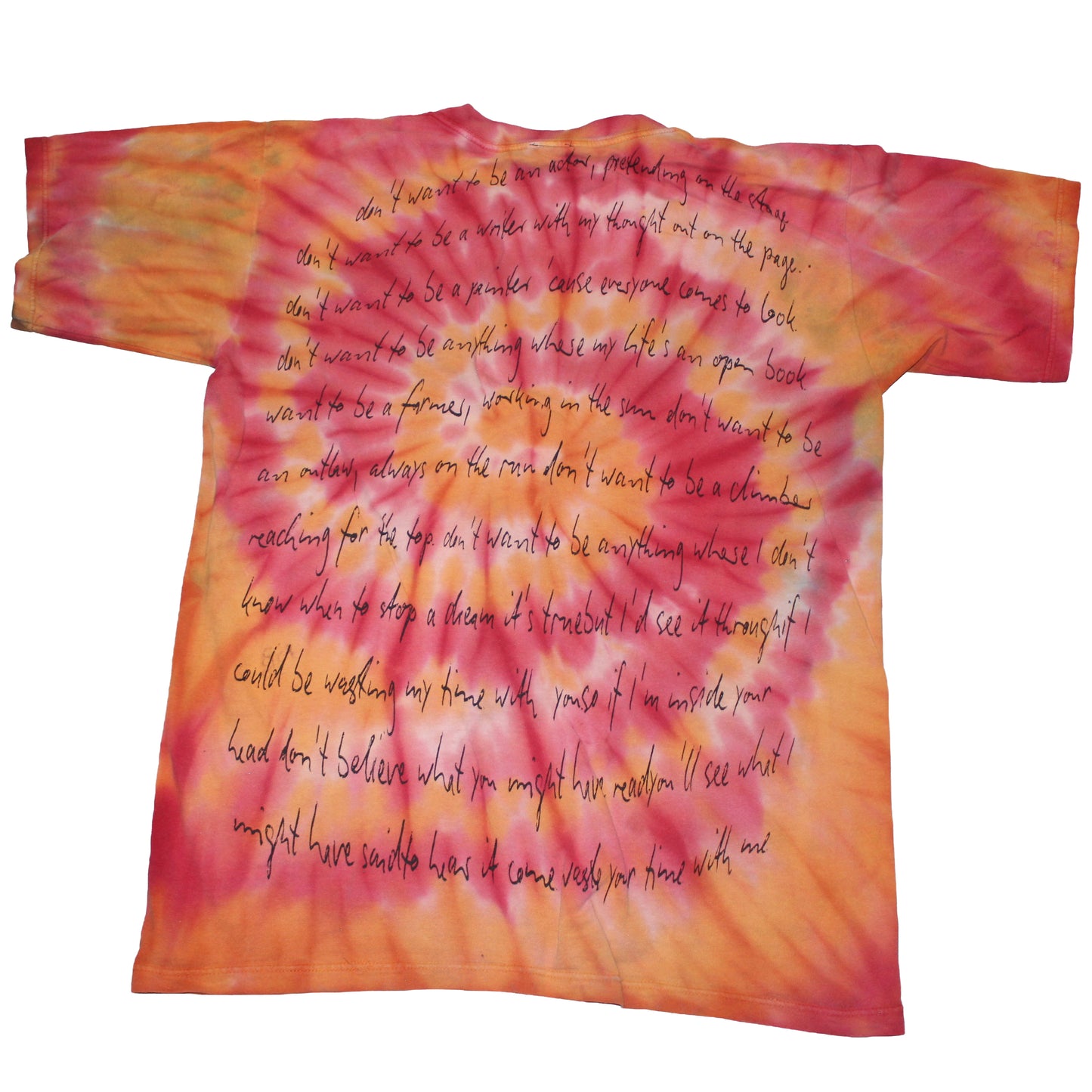 BSC PHISH Mashup print on vintage Red Orange tie dye t-shirt (L)