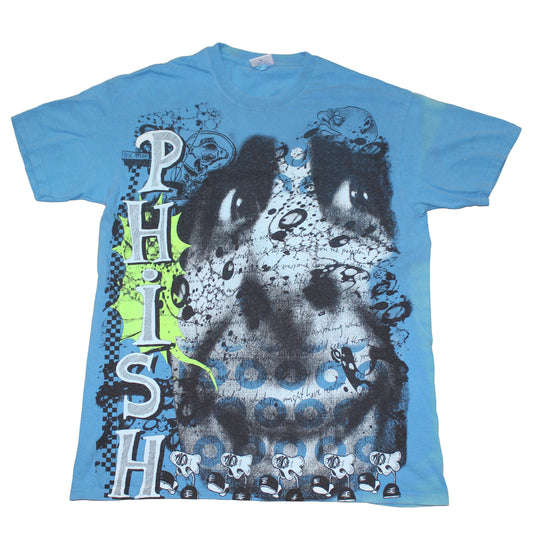 BSC PHISH Mashup print on vintage soft Delta teal blue t-shirt (XL)
