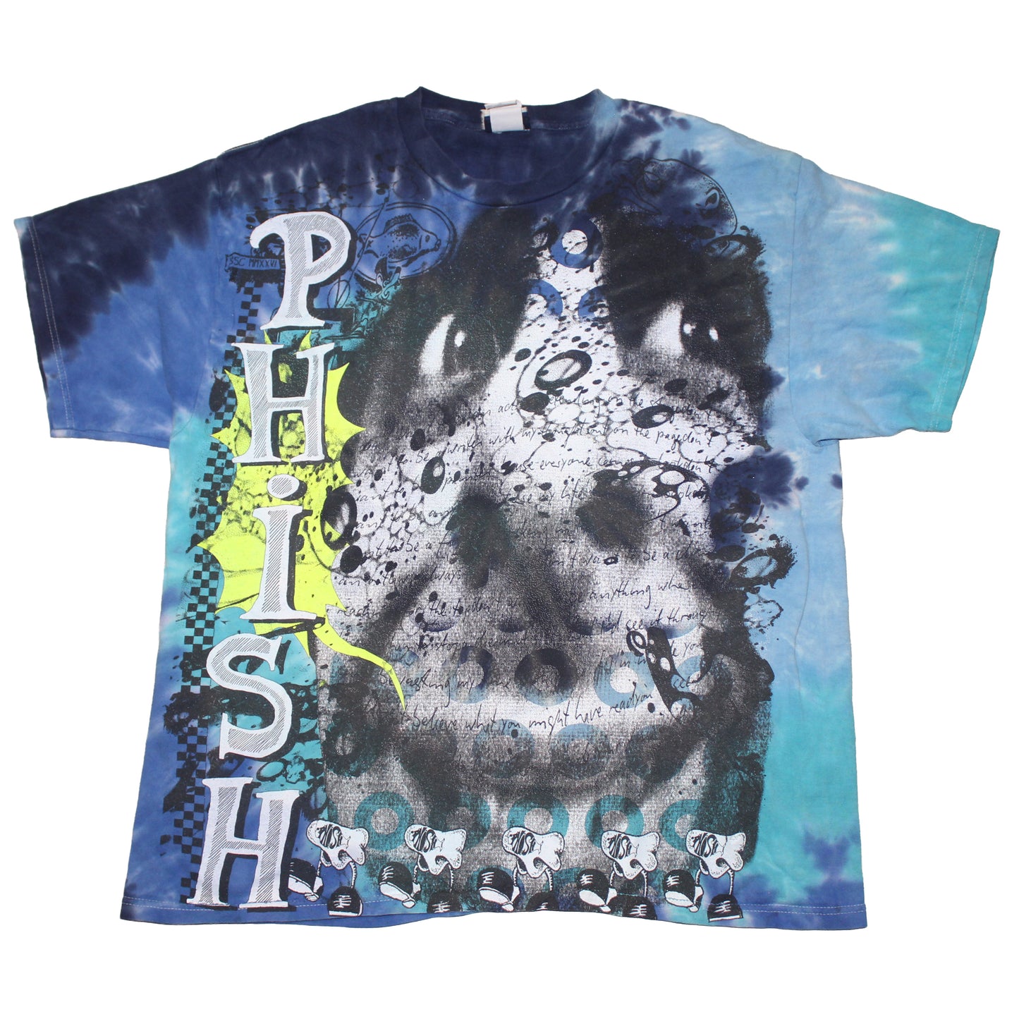BSC PHISH Mashup print on vintage FREEZE tie dye t-shirt (XL)