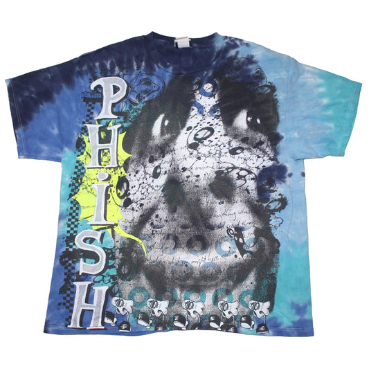 BSC PHISH Mashup print on vintage FREEZE tie dye t-shirt (XL)