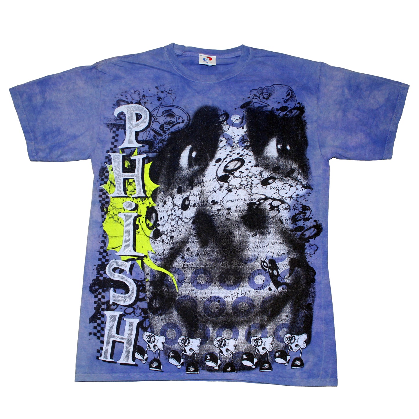 BSC PHISH Mashup print on vintage Mid 00's era tie dye t-shirt (L)