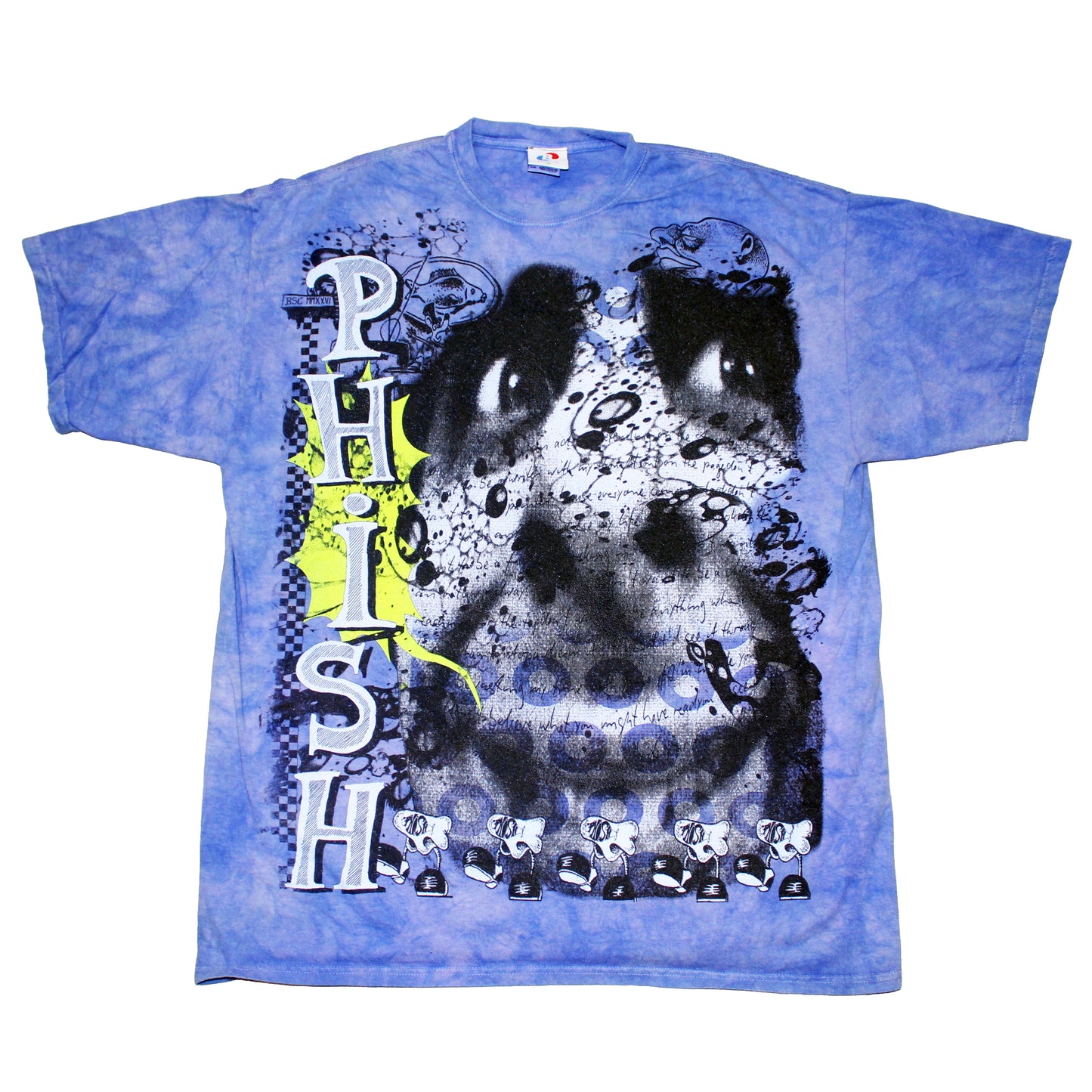 BSC PHISH Mashup print on vintage Mid 00's era  tie dye t-shirt (XXL)