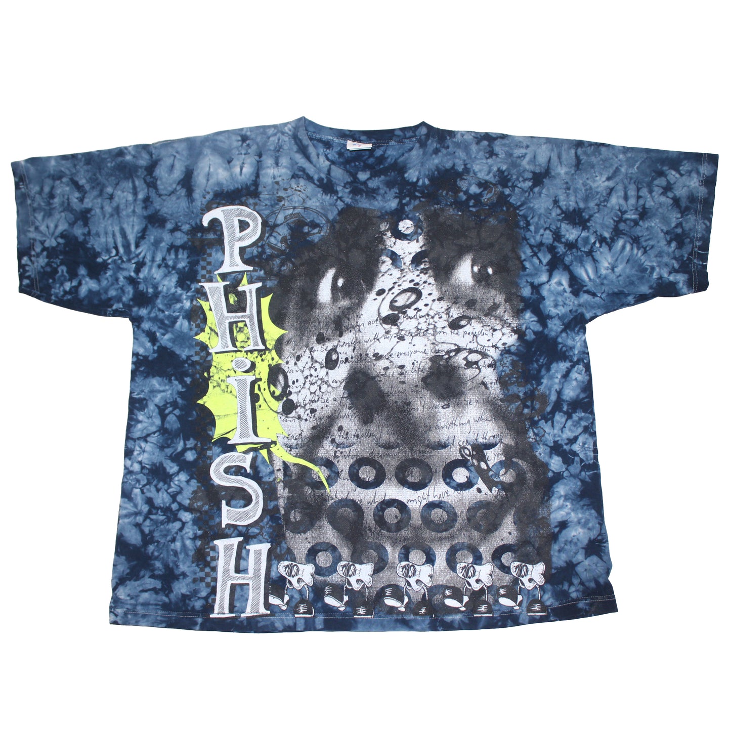 BSC PHISH Mashup print on vintage Murina tie dye t-shirt (3X)