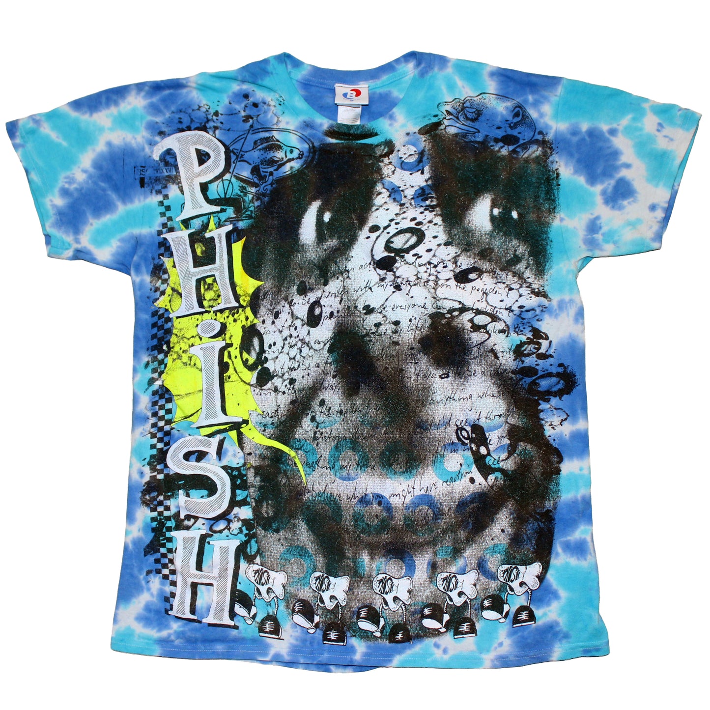 BSC PHISH Mashup print on vintage tie dye t-shirt (L)