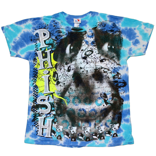 BSC PHISH Mashup print on vintage tie dye t-shirt (L)