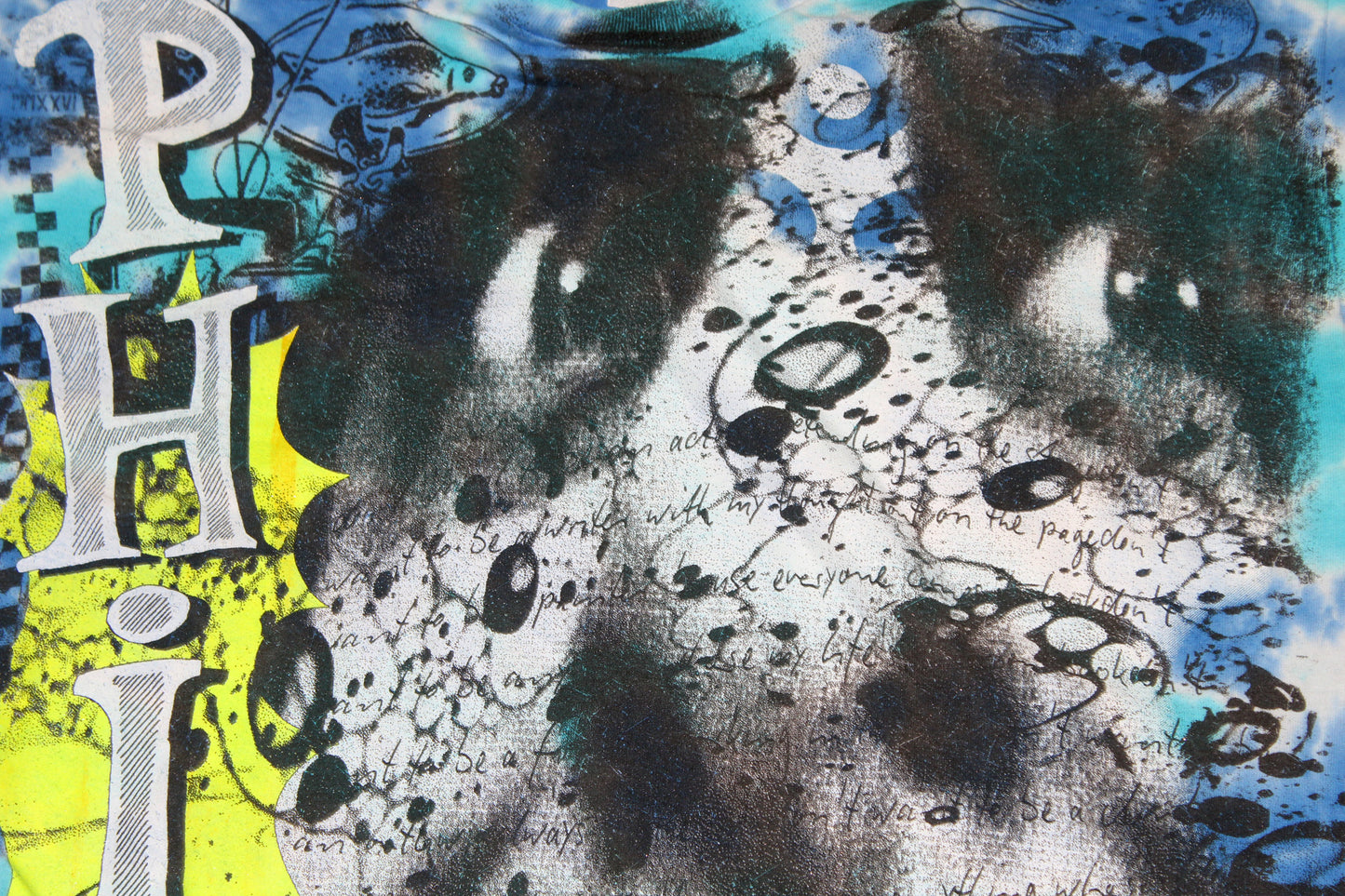 BSC PHISH Mashup print on vintage tie dye t-shirt (L)