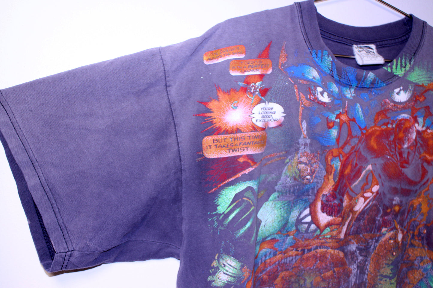 F4 on faded war memorial overprint BSC shirt (XL)