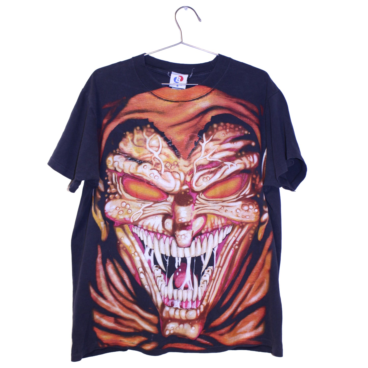 Hobgoblin/Spidey on faded harley overprint single stitch BSC shirt (L)