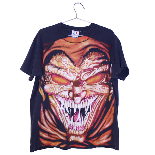 Hobgoblin/Spidey on faded harley overprint single stitch BSC shirt (L)