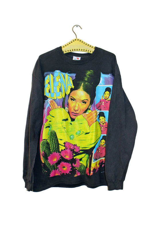SELENA Amor Prohibito faded soft 05' era Hanes Beefy long sleeve shirt (L)