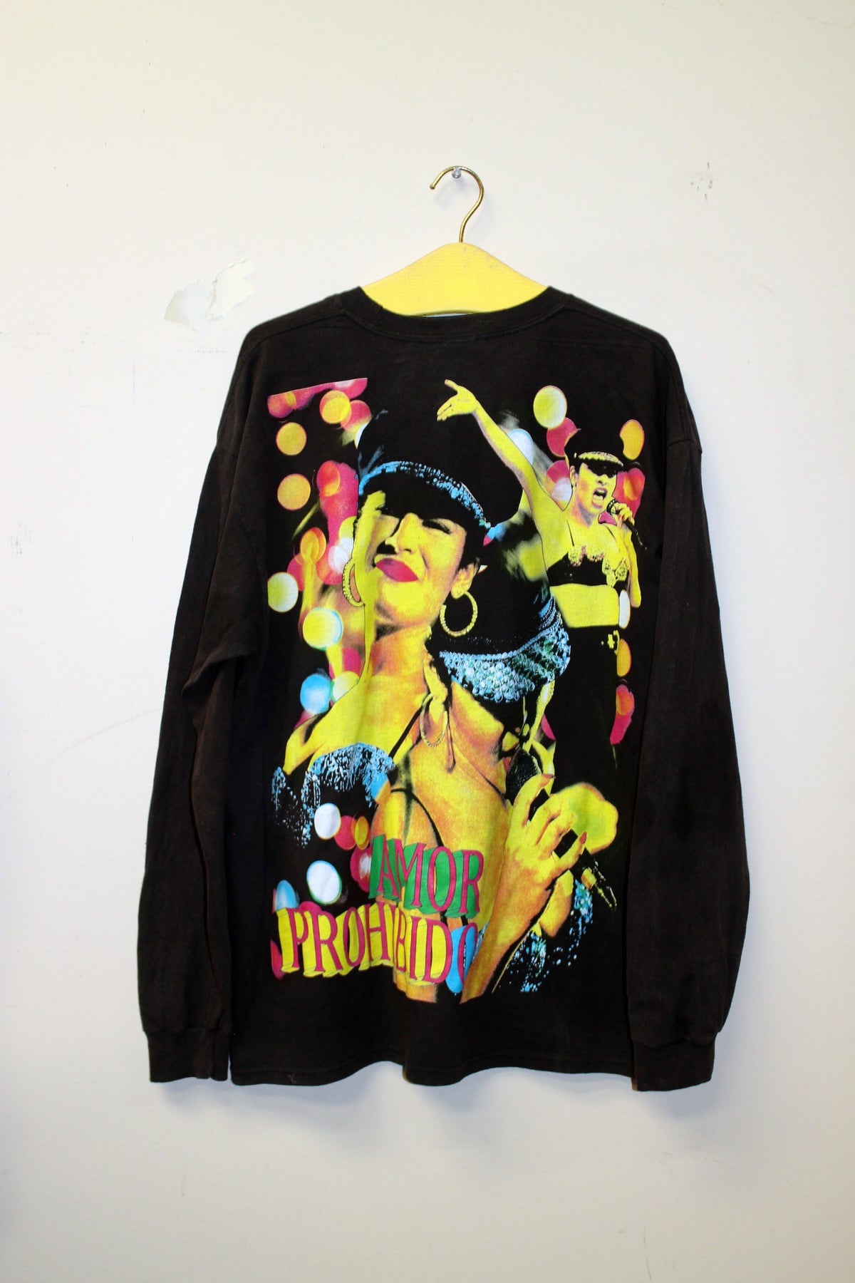 SELENA Amor Prohibito faded soft 05' era Hanes Beefy long sleeve shirt (L)