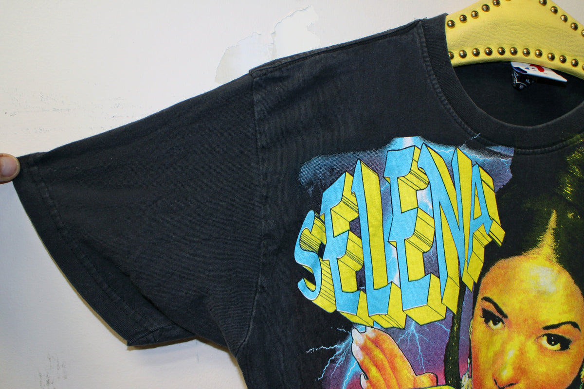 Faded Selena on 2nd hand well worn Skyland shirt (M)