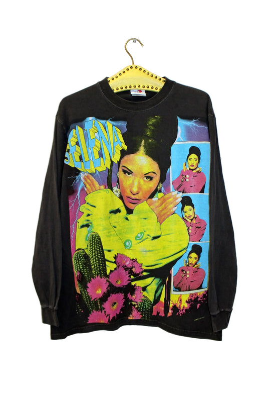 Selena on vintage 90's era Hanes Beefy long sleeve shirt (M)