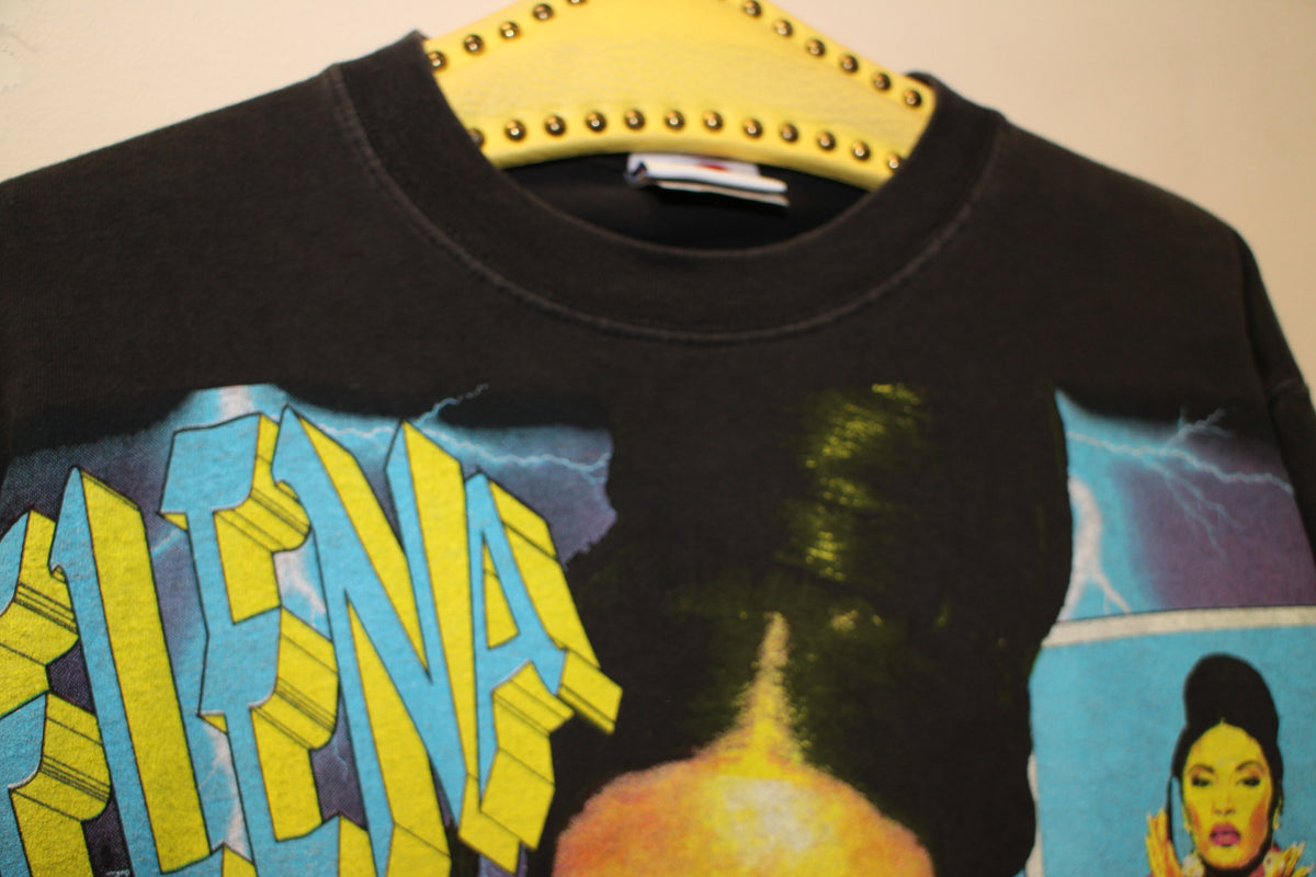 Selena on vintage 90's era Hanes Beefy long sleeve shirt (M)