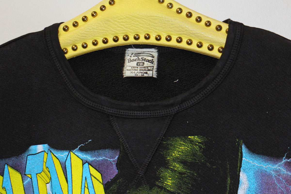SELENA Amor Prohibito on 50's style terry cotton washed Black sweatshirt (XL)
