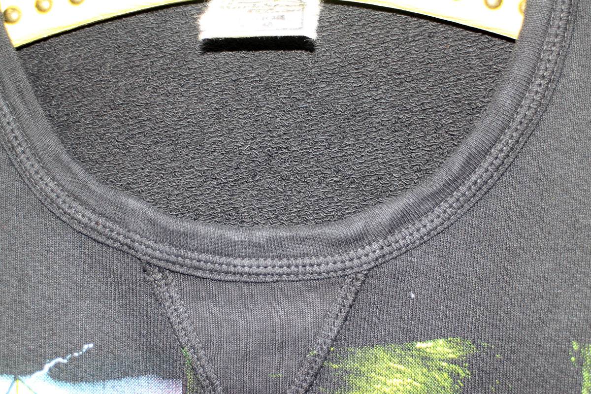 SELENA Amor Prohibito on 50's style terry cotton washed Black sweatshirt (XL)