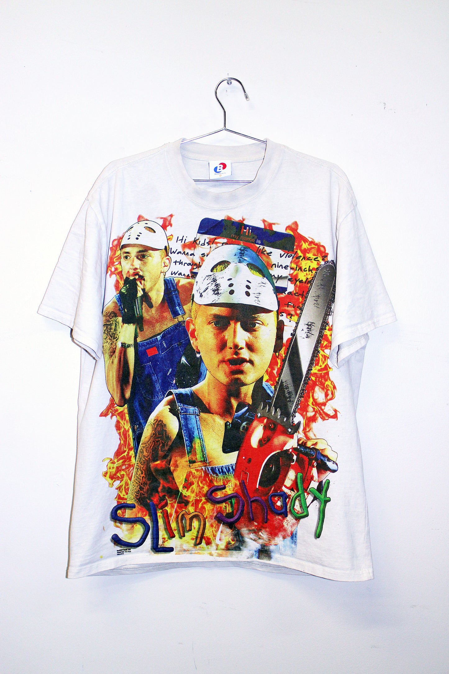 Slim Shady on heavyweight off white colored tee (XL)