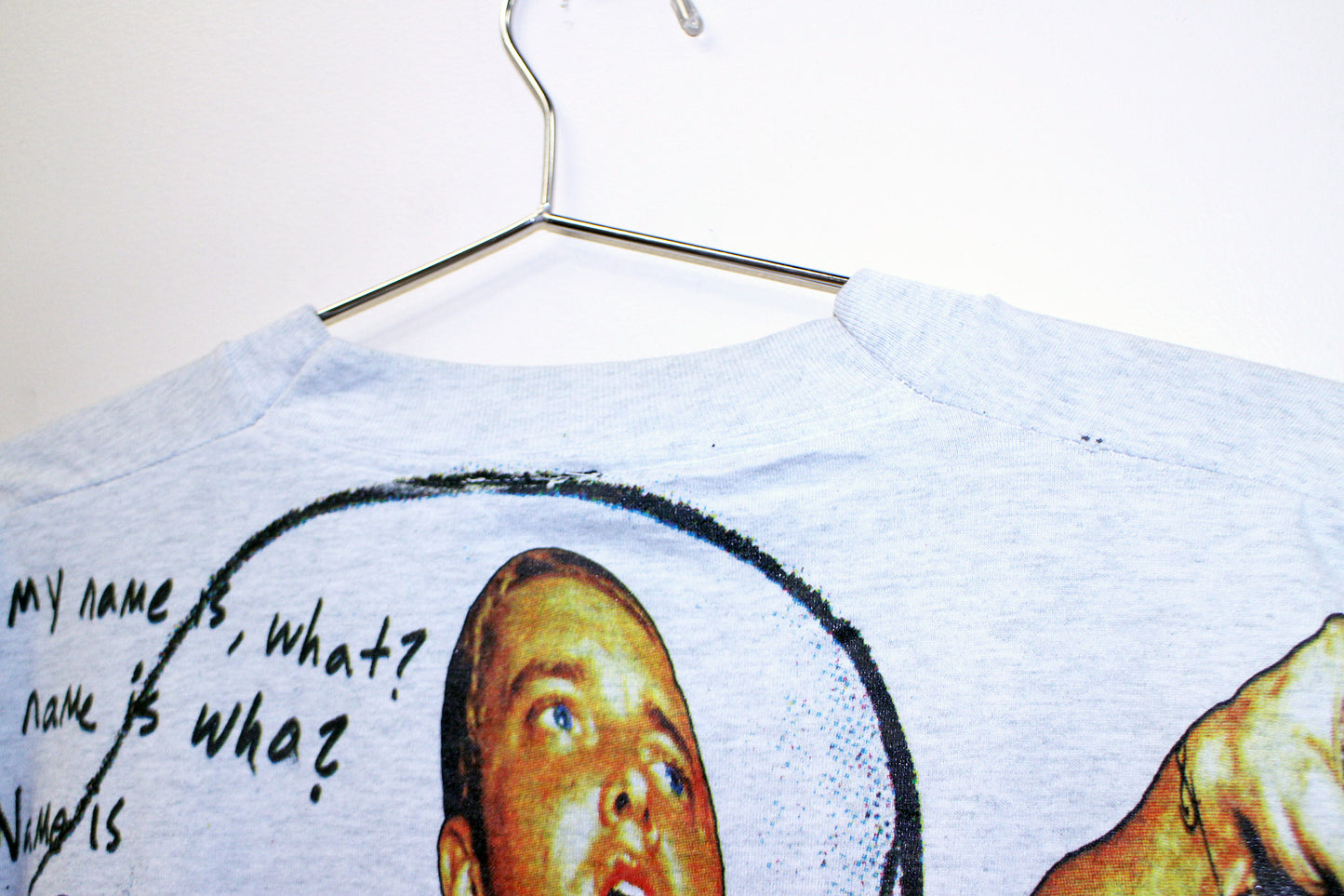 Slim Shady on heather single stitch long sleeve tee (L)