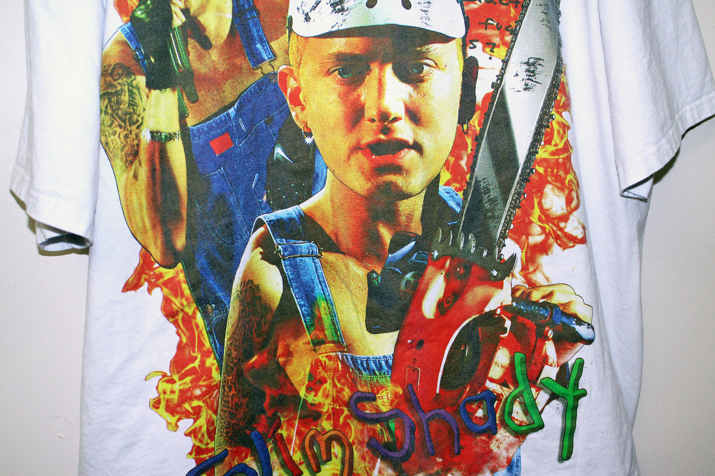 Slim Shady on heavyweight white tee (XL)