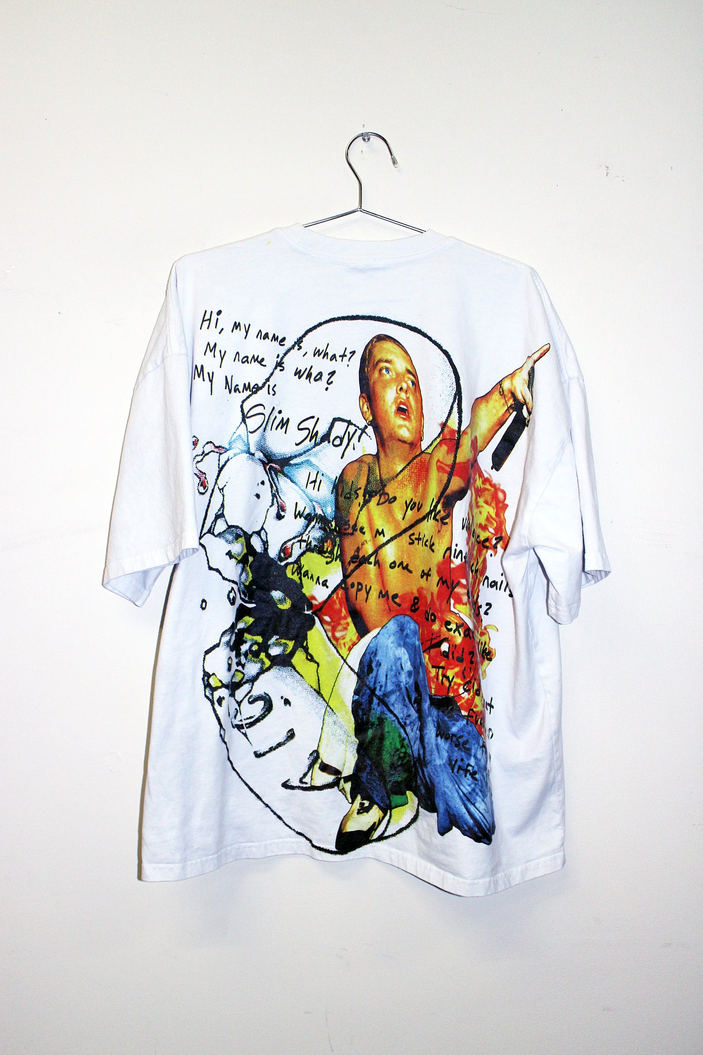 Slim Shady on heavyweight white tee (XL)