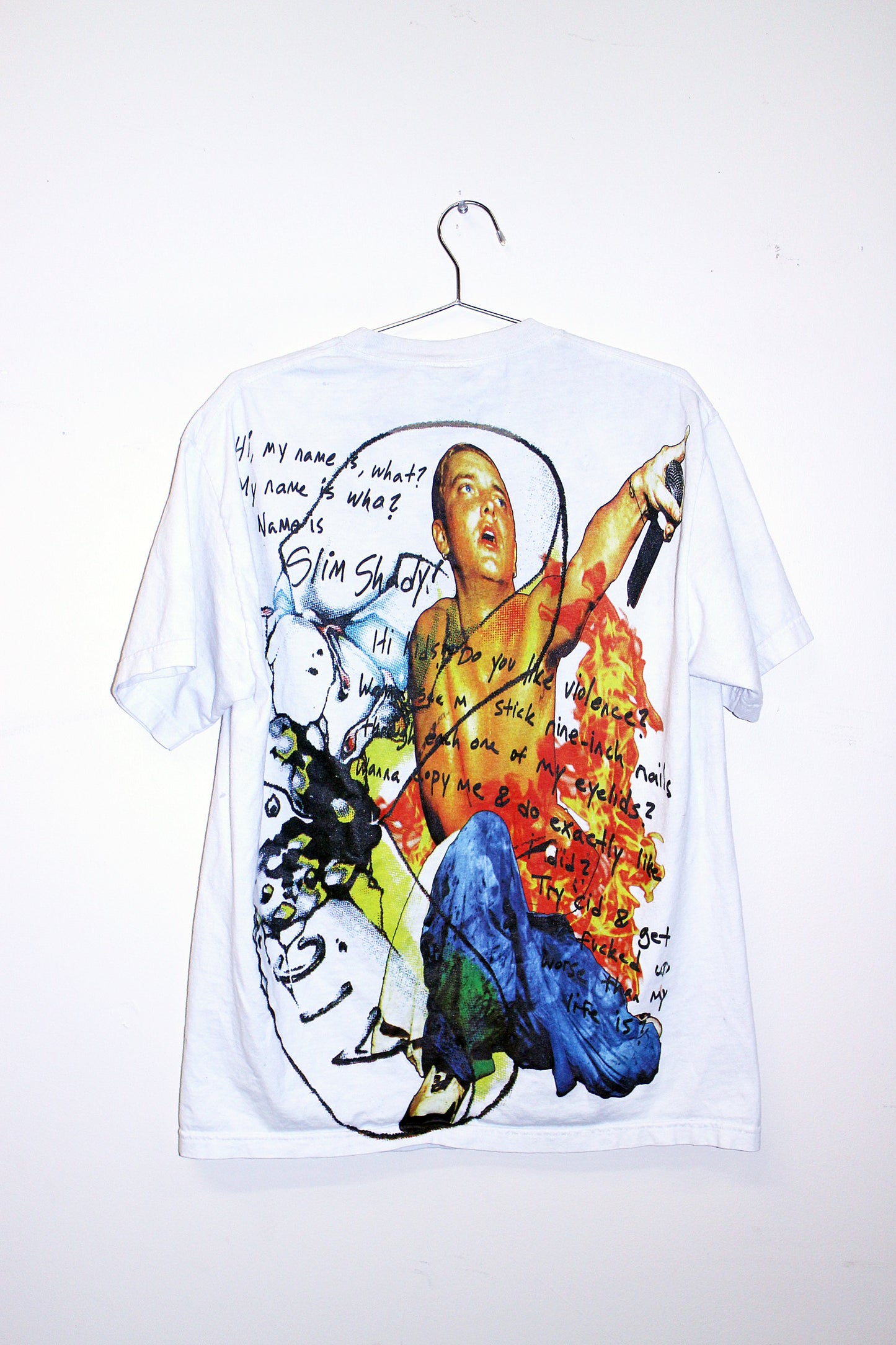 Slim Shady on y2k Alstyle worn white tee (L)