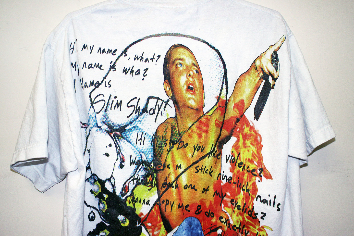 Slim Shady on y2k Alstyle worn white tee (L)