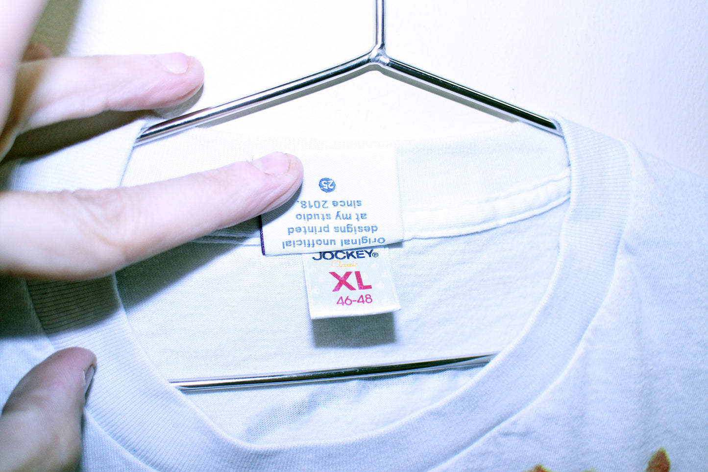 Slim Shady on vintage single stitch white tee (L)