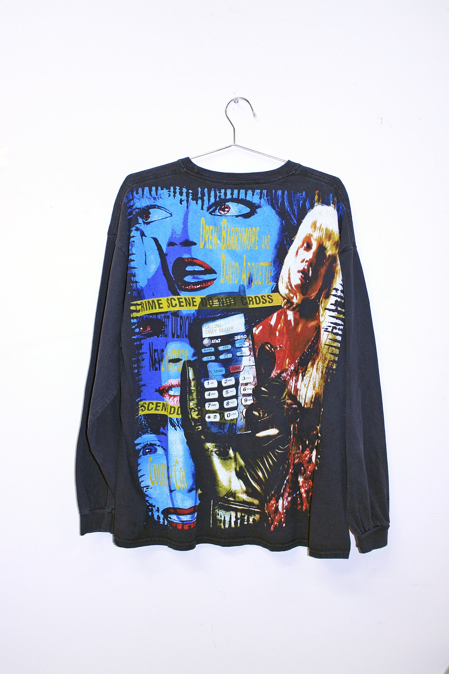 Ghostface on faded black longsleeve (XL)