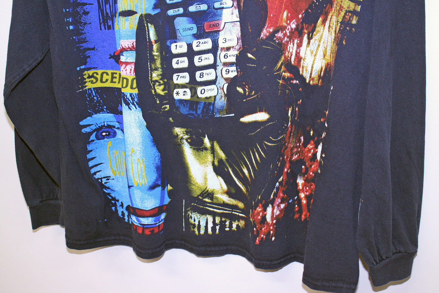 Ghostface on faded black longsleeve (XL)