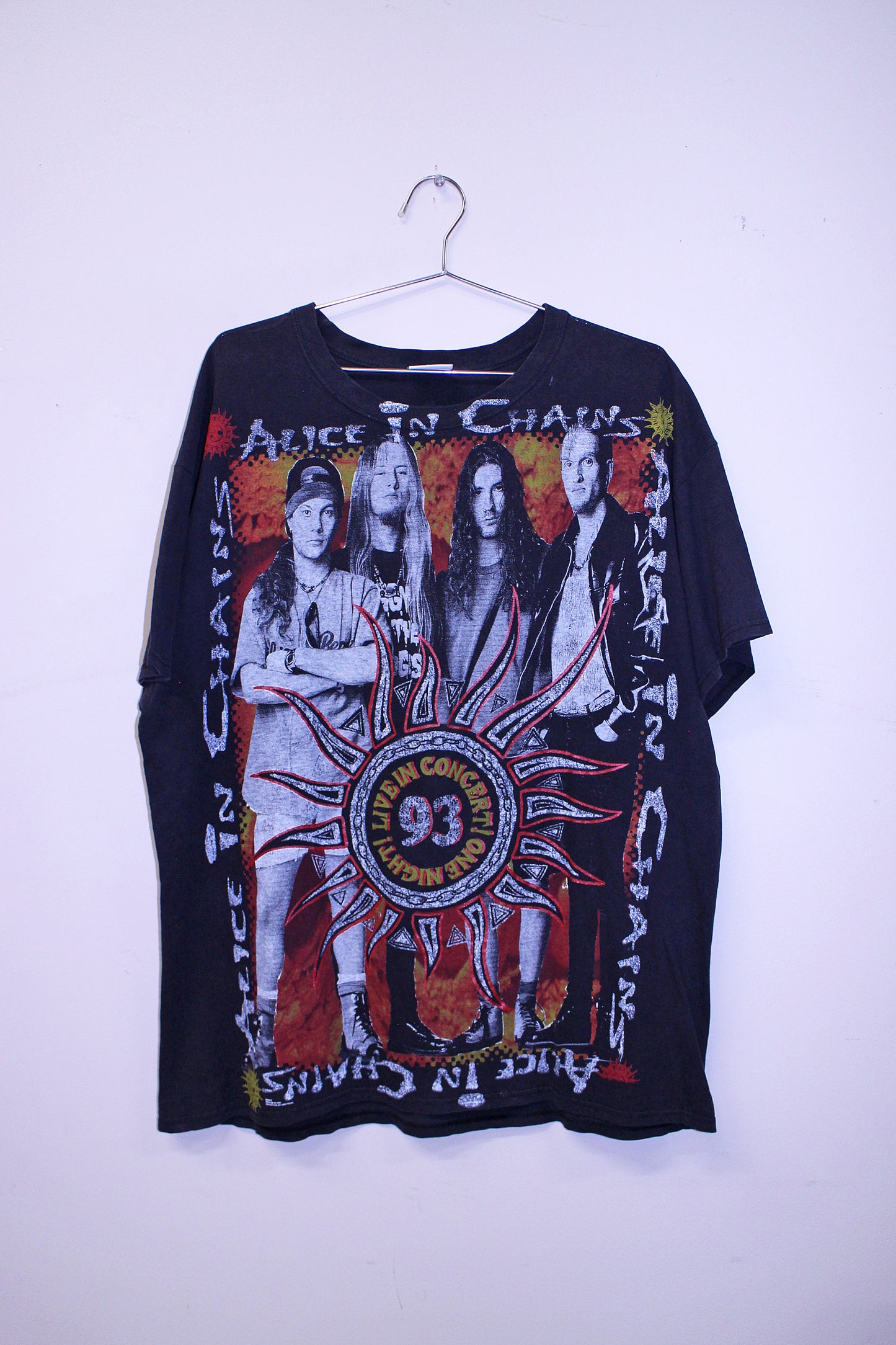 Alice in Chains on worn faded black thing tee (XL)
