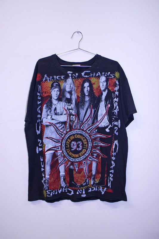 Alice in Chains on worn faded black thing tee (XL)