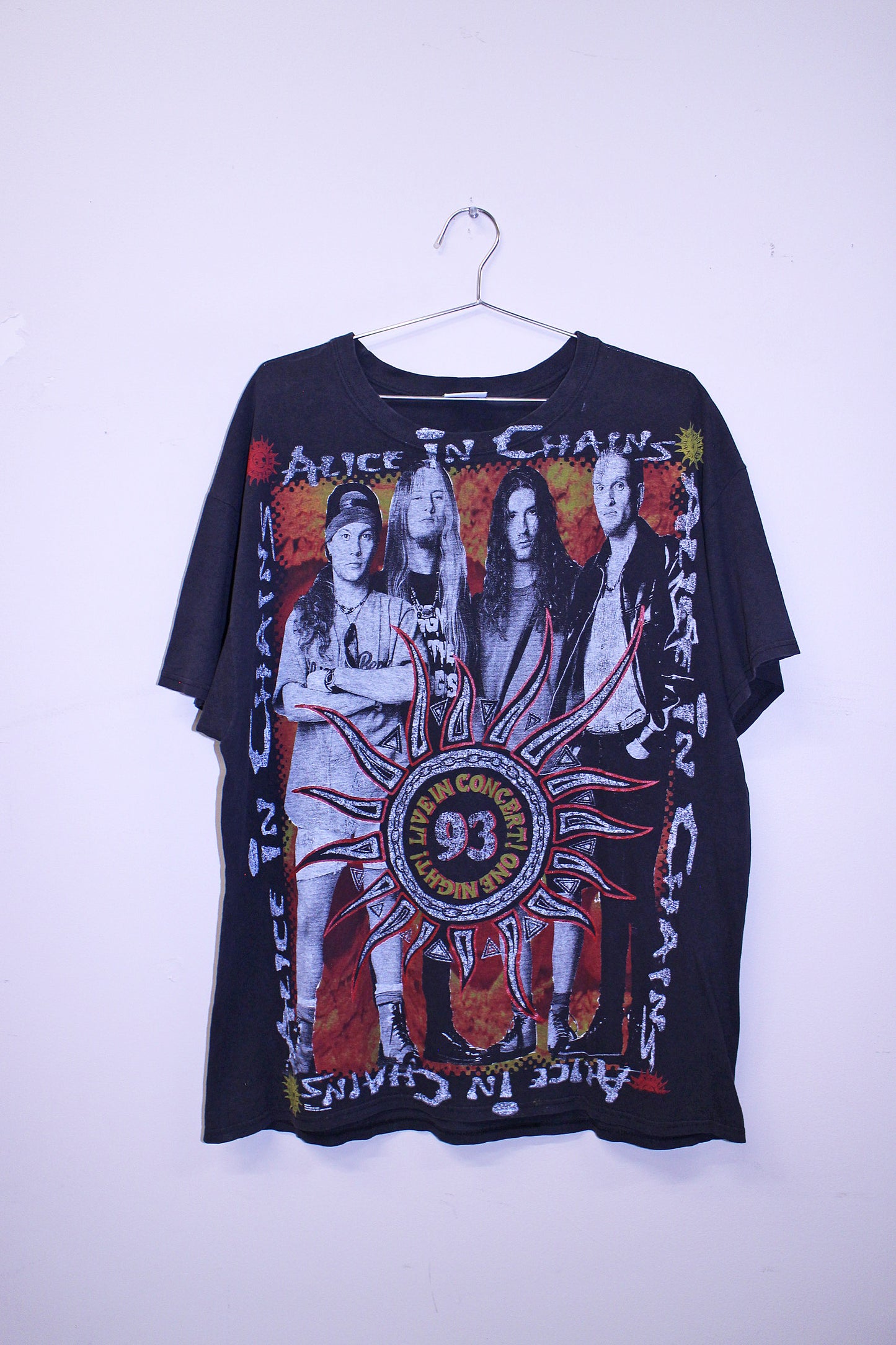 Alice in Chains on worn faded black thing tee (XL)