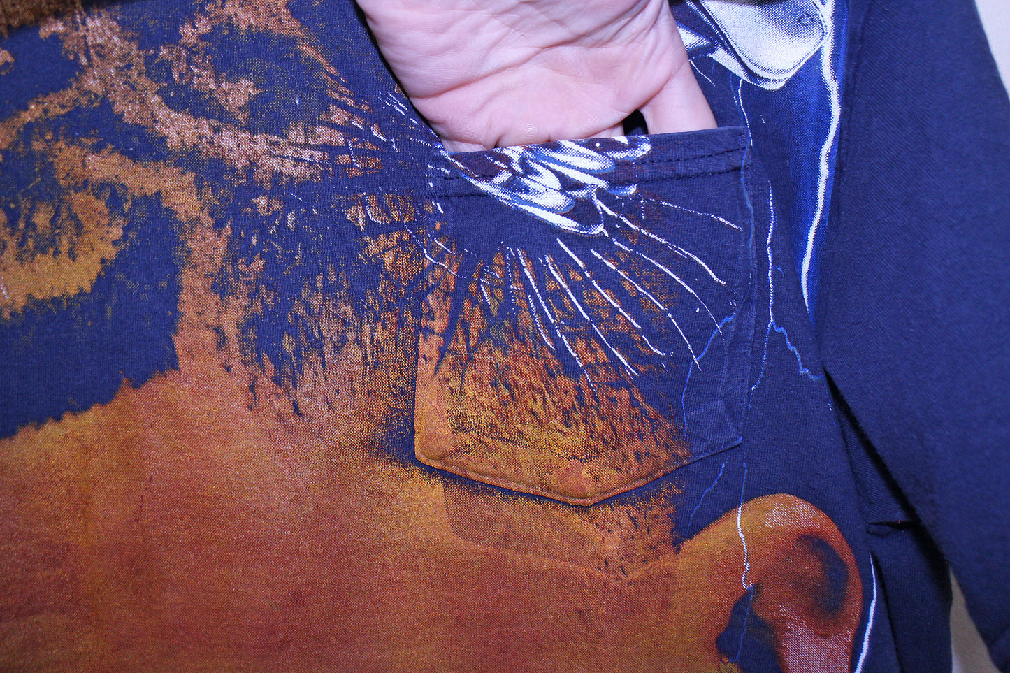 DJ Screw on vintage navy pocket tee (XL)