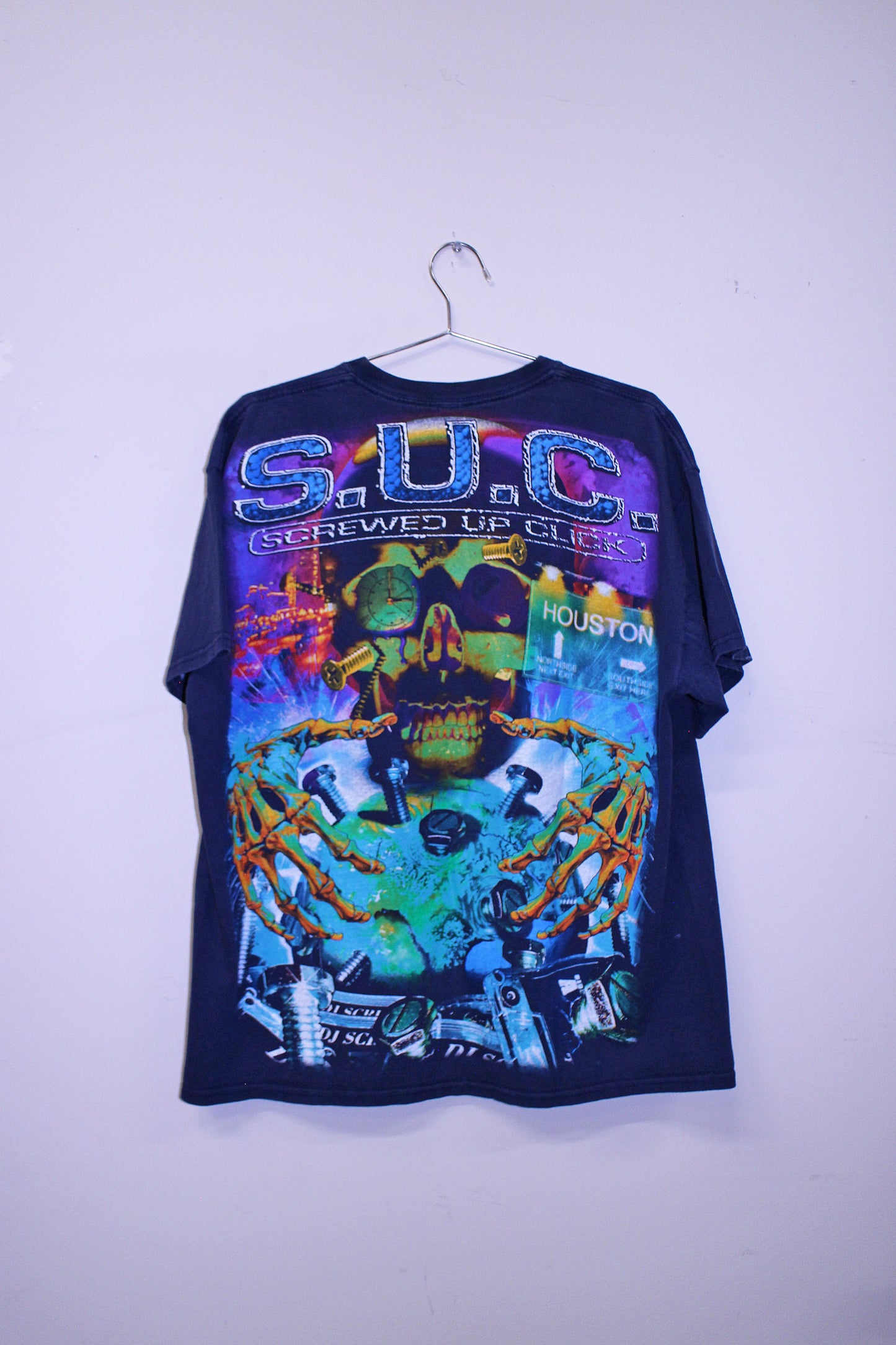 DJ Screw on vintage navy pocket tee (XL)