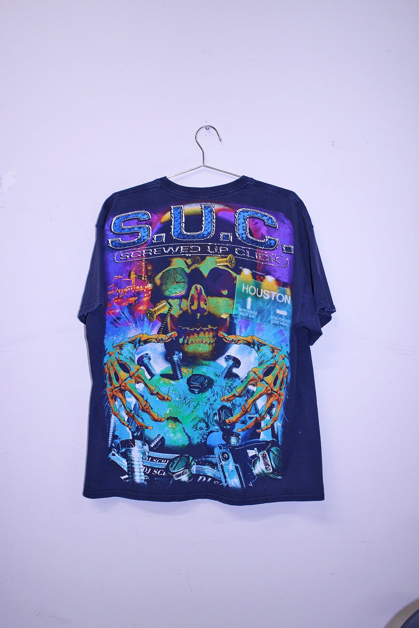 DJ Screw on vintage navy pocket tee (XL)