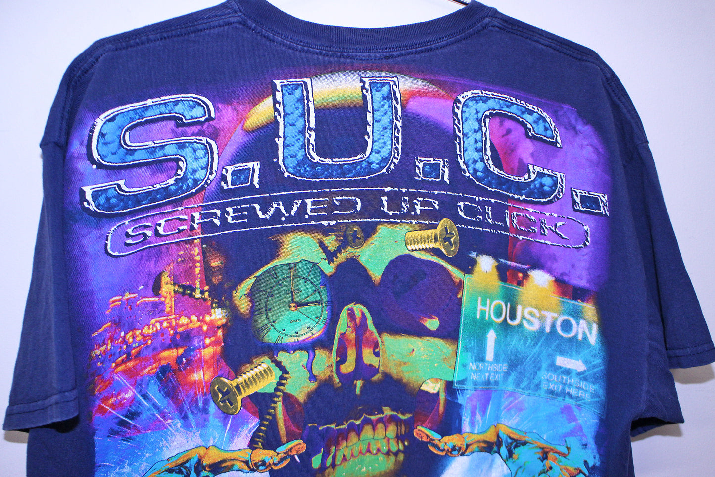 DJ Screw on vintage navy pocket tee (XL)